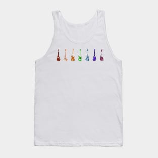 7 Fiery Guitar Silhouettes Tank Top